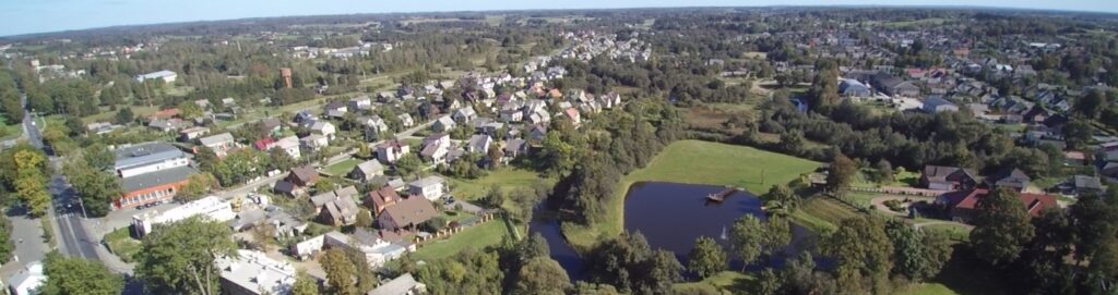 Plungės miestas iš paukščio skrydžio