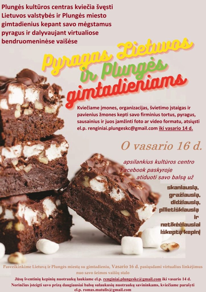 Bendruomeninės vaišės ,,Pyragas Plungės ir Lietuvos gimtadieniui"
