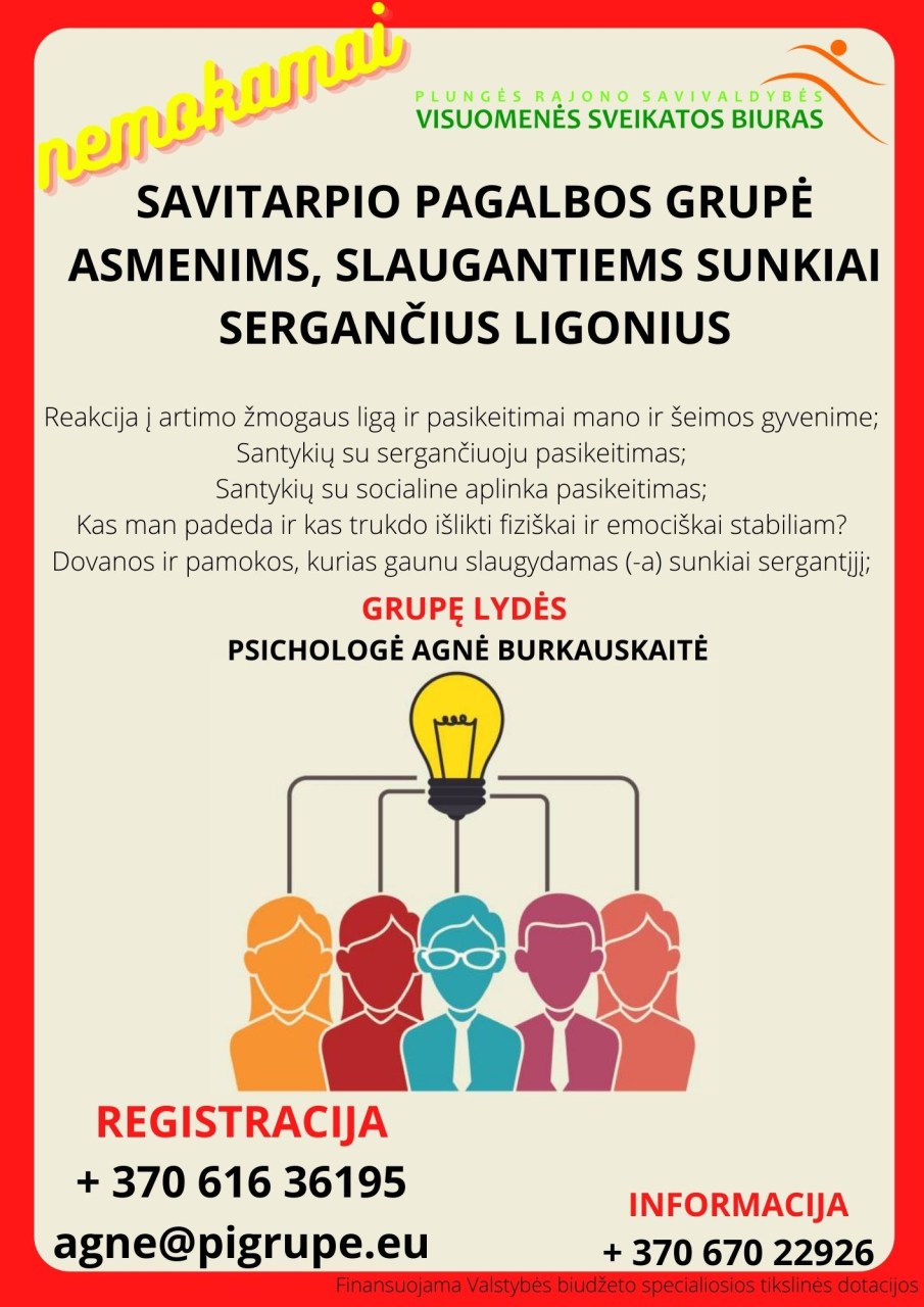 Nemokami psichinę sveikatą stiprinantys, nuotoliniai, grupiniai užsiėmimai