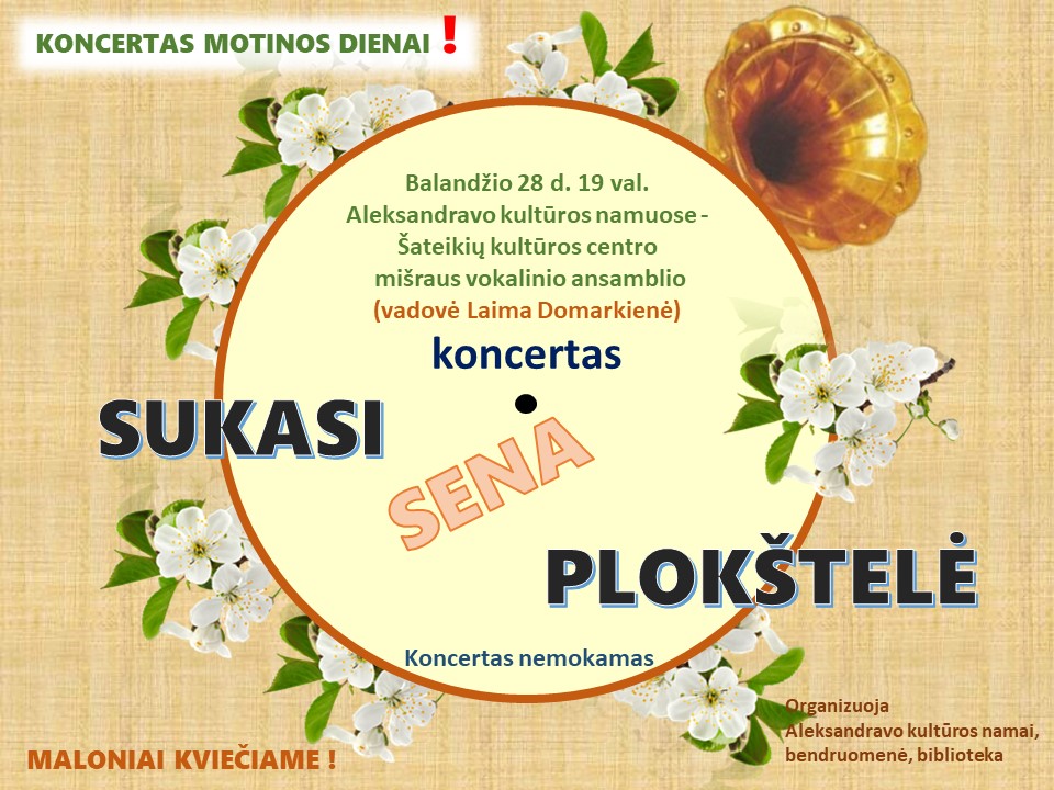 2022-04-28 Aleksandravas Sukasi sena plokštelė Motinos dienai