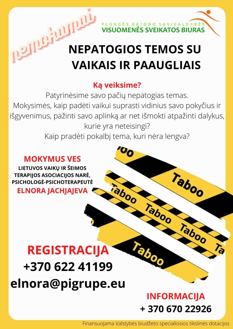 Nemokami psichinę sveikatą stiprinantys, nuotoliniai, grupiniai užsiėmimai