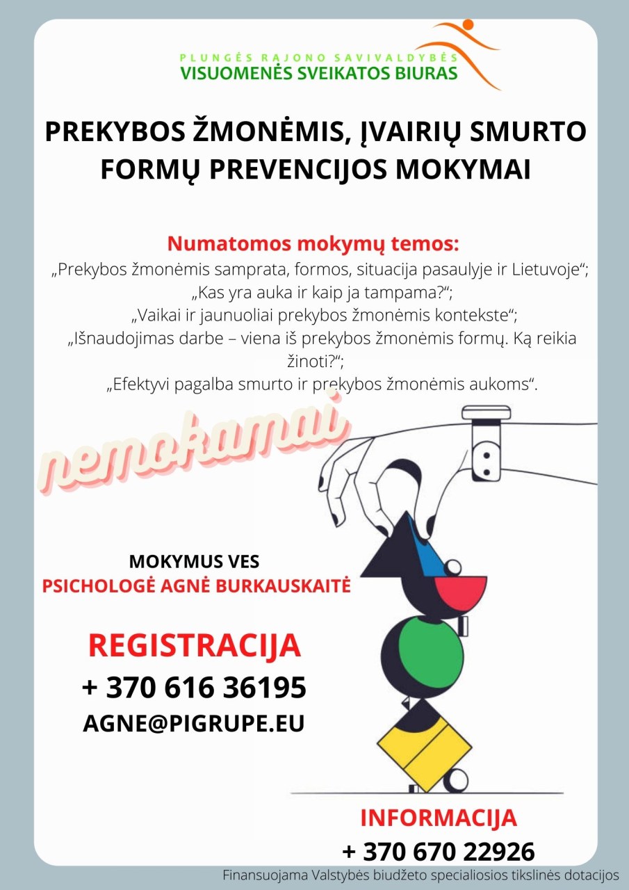 Nemokami psichinę sveikatą stiprinantys, nuotoliniai, grupiniai užsiėmimai