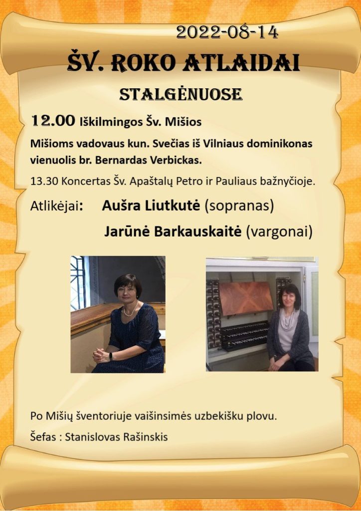 2022-08-14 Šv. Roko atlaidai ir koncertas Stalgėnuose