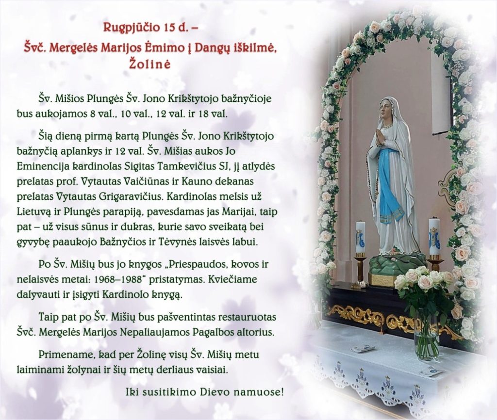 Žolinė 2022-08-15 Plungės bažnyčia