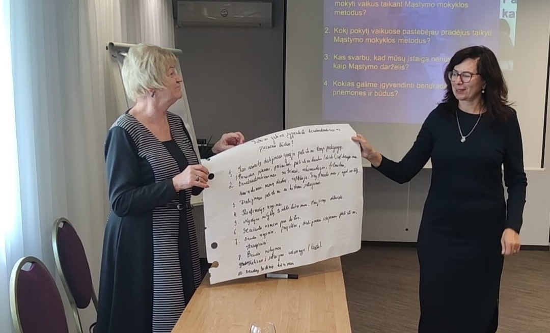 Projekto "Kryptingas vaikų mokymosi mokytis kompetencijų ugdymas taikant "Mąstymo įpročių" metodą" baigiamasis renginys 2022-09-16-17