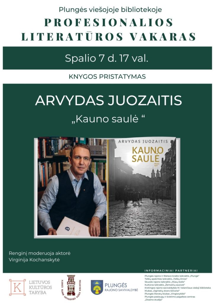 2022-10-07 Arvydas Juozaitis ir Virginija Kochanskytė, knyga „Kauno saulė“