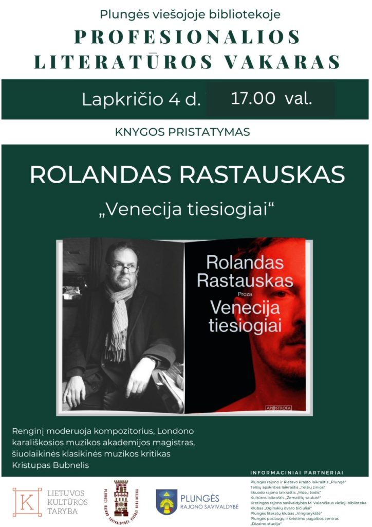 2022-11-04 Rolando Rastausko knygos „Venecija tiesiogiai“ pristatymas