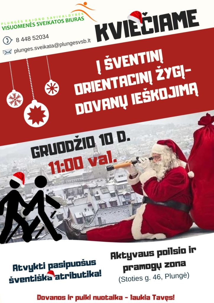 Šventinis šiaurietiškojo ėjimo žygis – dovanų ieškojimas Plungės parke 2022-12-10