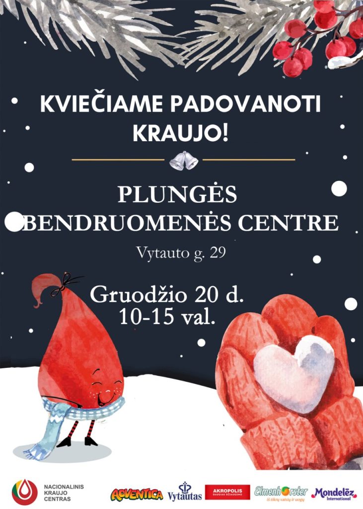 Kviečiame padovanoti kraujo, 2022-12-20
