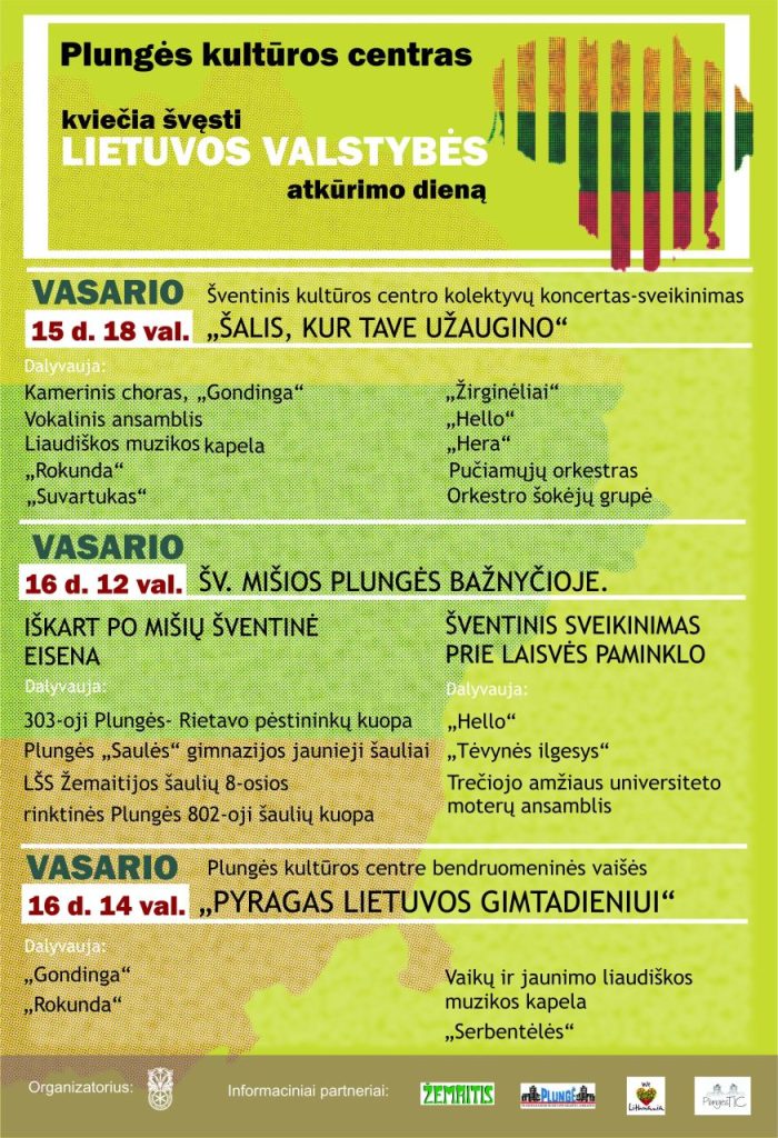 2023-02-16 Lietuvos valstybės atkūrimo diena. Renginiai