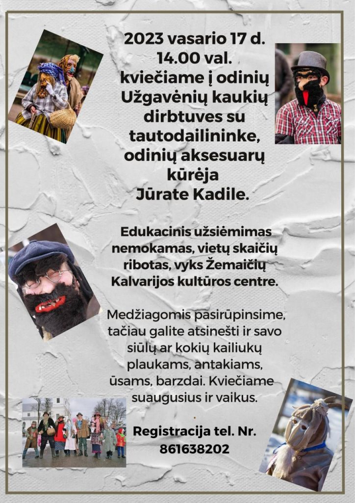2023-02-17 Užgavėnių kaukių dirbtuvės