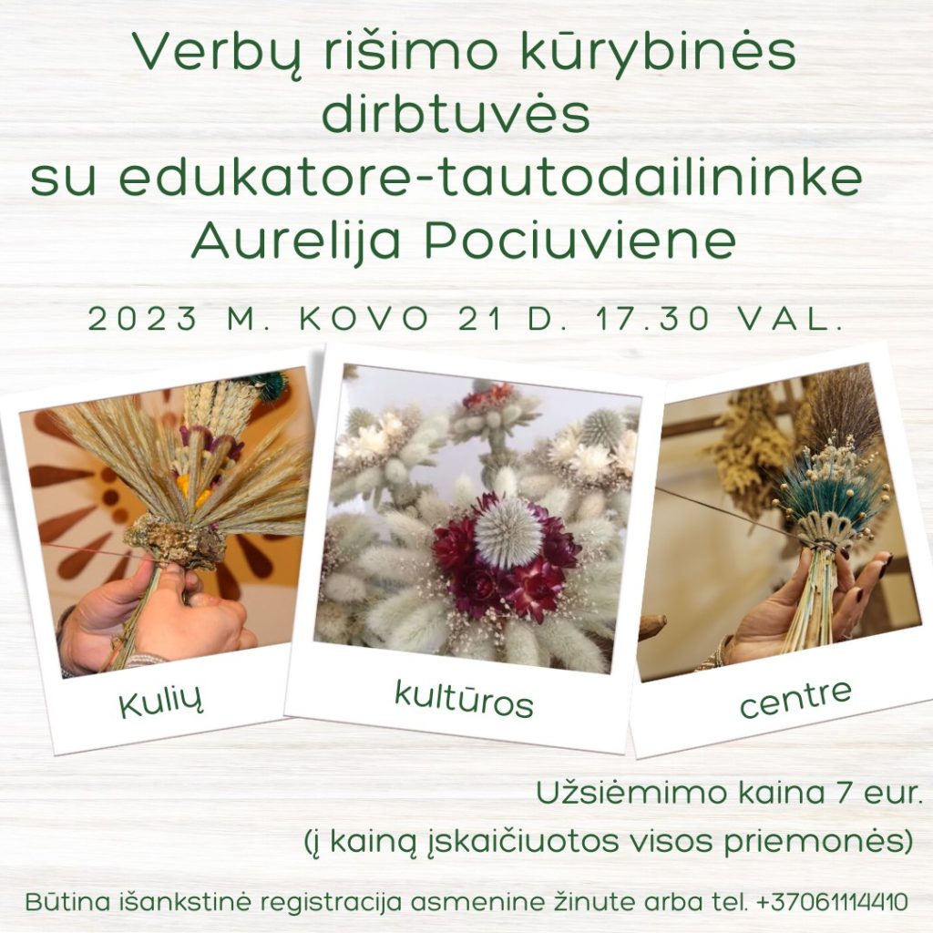 Verbų rišimo kūrybinės dirbtuvės su tautodailininke Aurelija, 2023-03-21