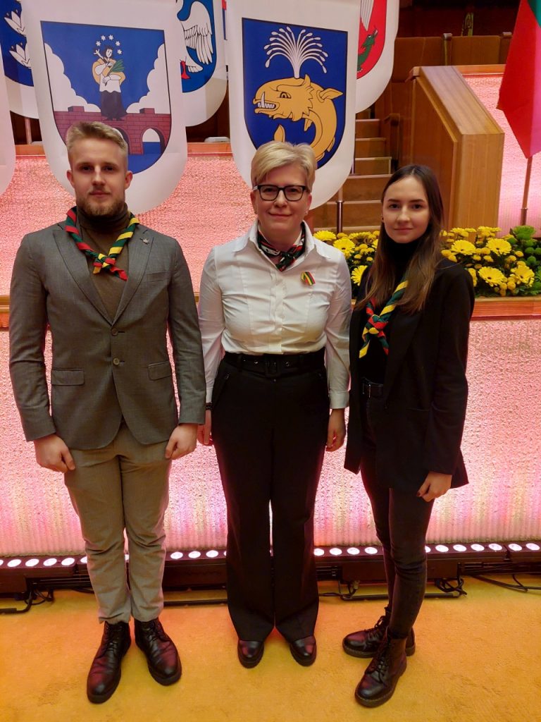 Plungės jaunimo atstovai Monika Arlauskaitė ir Andrius-Sigitas Stančikas LR Seime, 2023-03-11