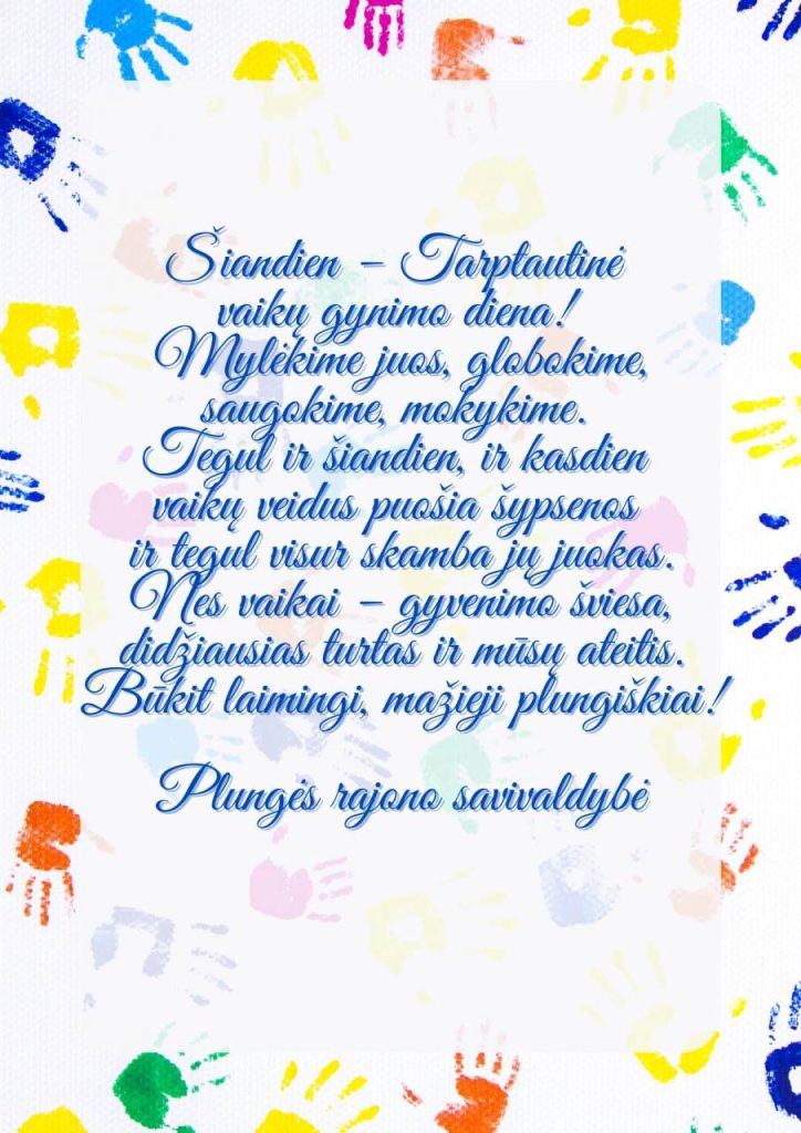 Vaikų gynimo diena, sveikinimas