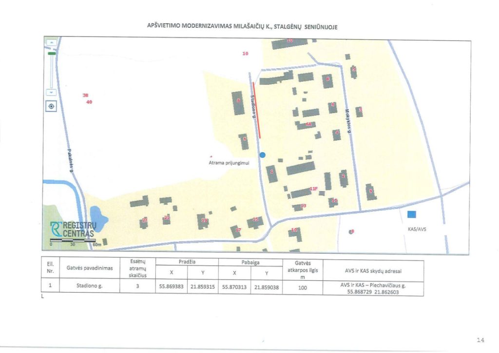 Projekto „Plungės rajono savivaldybės gatvių apšvietimo kokybės gerinimas, (II etapas)” įgyvendinimas. Milašaičių k.