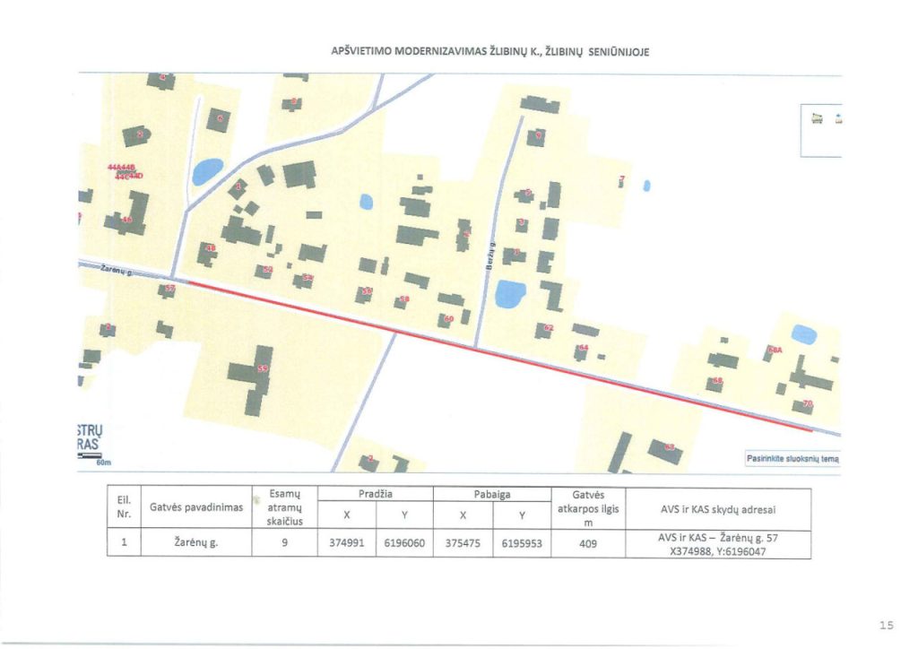 Projekto „Plungės rajono savivaldybės gatvių apšvietimo kokybės gerinimas, (II etapas)” įgyvendinimas. Žlibinų k.