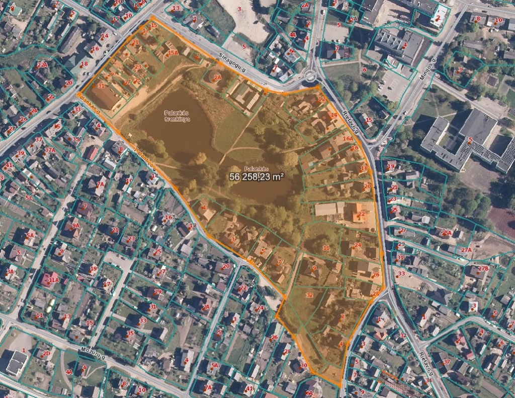 Teritoriją esanti tarp Palankės g., Kalniškių g., Rietavo g., Sinagogų g. ir J. Tumo-Vaižganto g.