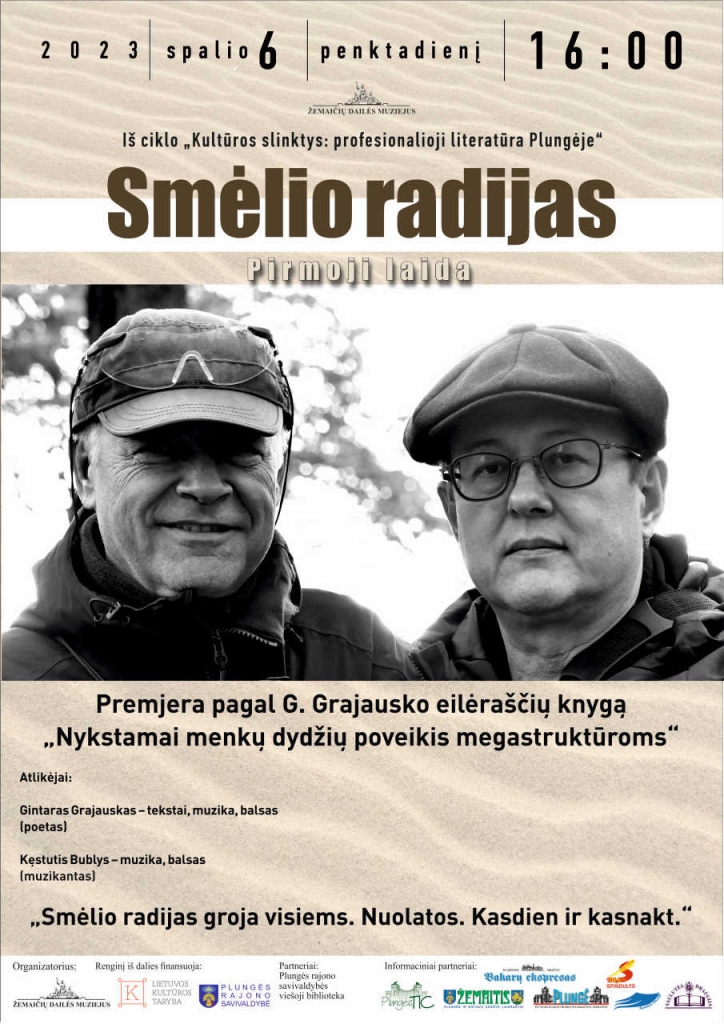Smėlio radijas pirmoji laida su Gintaru Grajausku ir Kęstučiu Bubliu spalio 6 dieną
