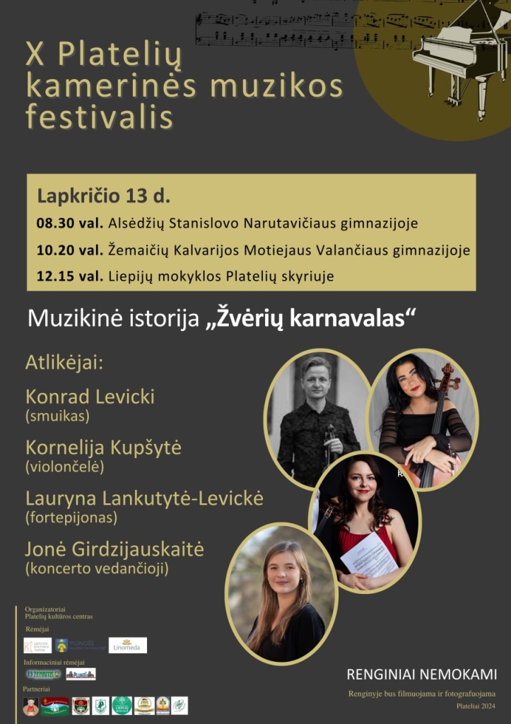 2023-11-13 X Platelių kamerinės muzikos festivalis. Muzikinė istorija "Žvėrių karnavalas"