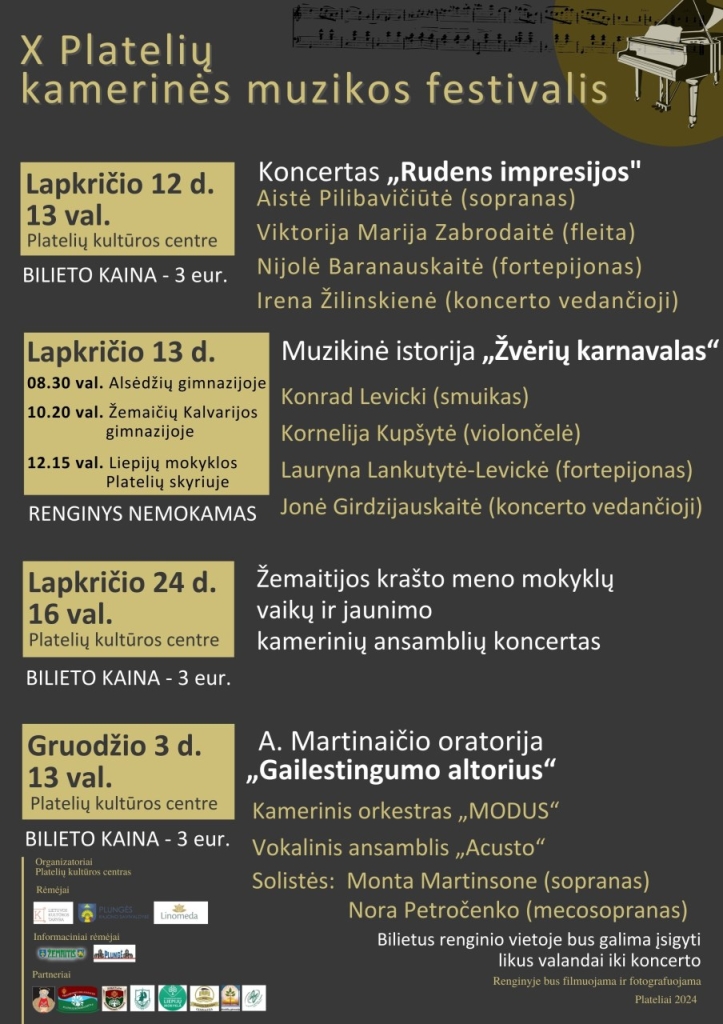 2023-11/12 X Platelių kamerinės muzikos festivalis. Programa