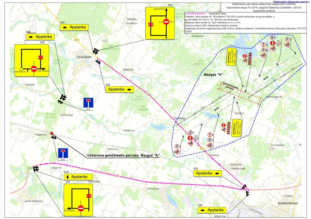 Pervažos remontas 2023 10 21 d. 8.30 val. iki 2023 10 26 d. 19 val. rajoniniame kelyje Nr. 3216