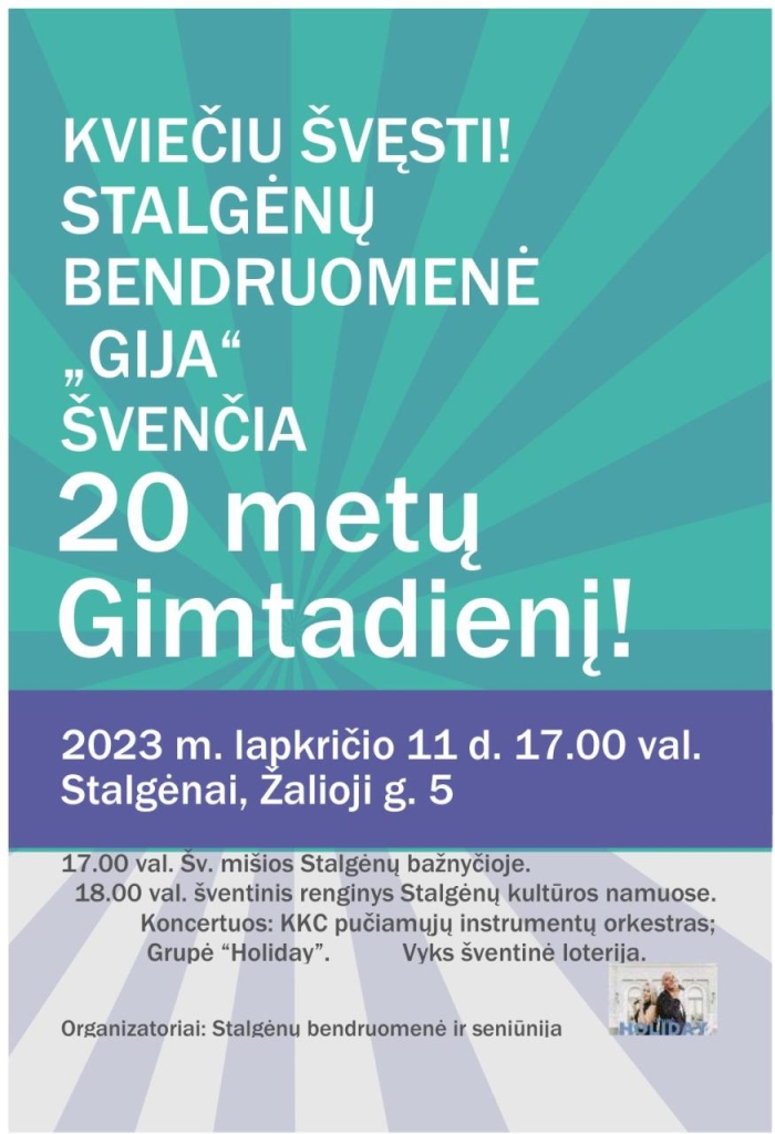 Stalgėnų bendruomenės „Gija" 20 metų gimtadienis
