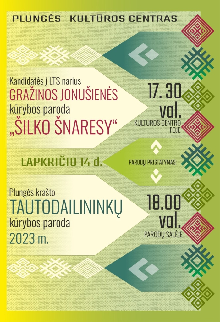 2023-11-14 Tautodailininkų ataskaitinės kūrybos parodos ir parodos ,,Šilko šnaresy“ atidarymai