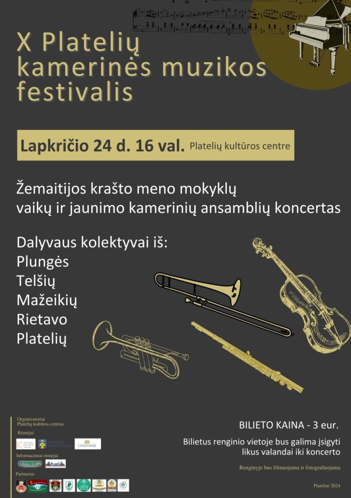 2023-11-24 X Platelių kamerinės muzikos festivalis. Žemaitijos krašto meno mokyklų vaikų ir jaunimo kamerinių ansamblių koncertas