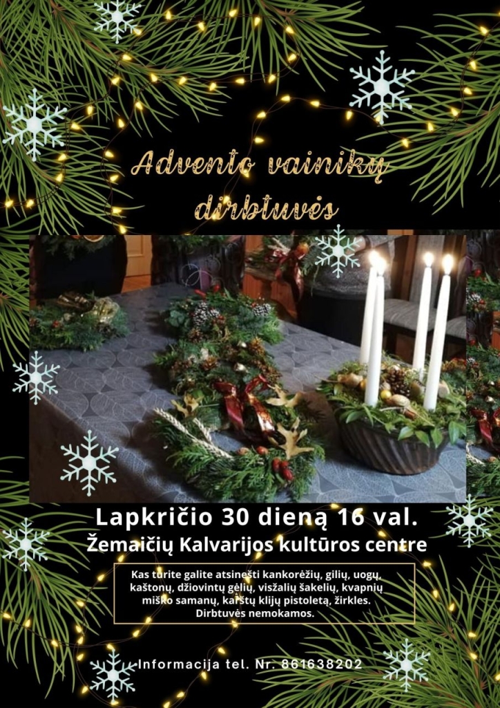 2023-11-30 Advento vainikų dirbtuvės