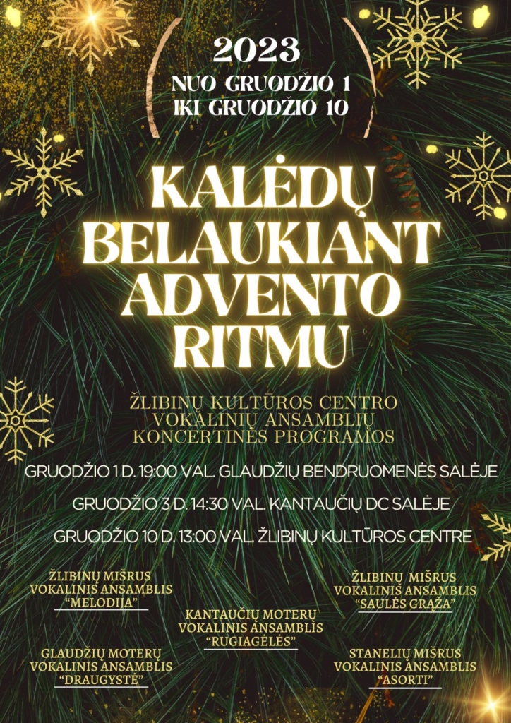 Vokalinių ansamblių koncertinė programa "Kalėdų belaukiant Advento ritmu"