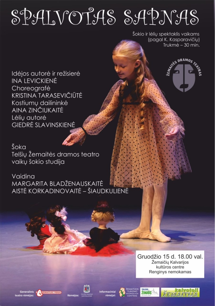 2023-12-15 Šokio ir lėlių spektaklis vaikams "Spalvotas sapnas"