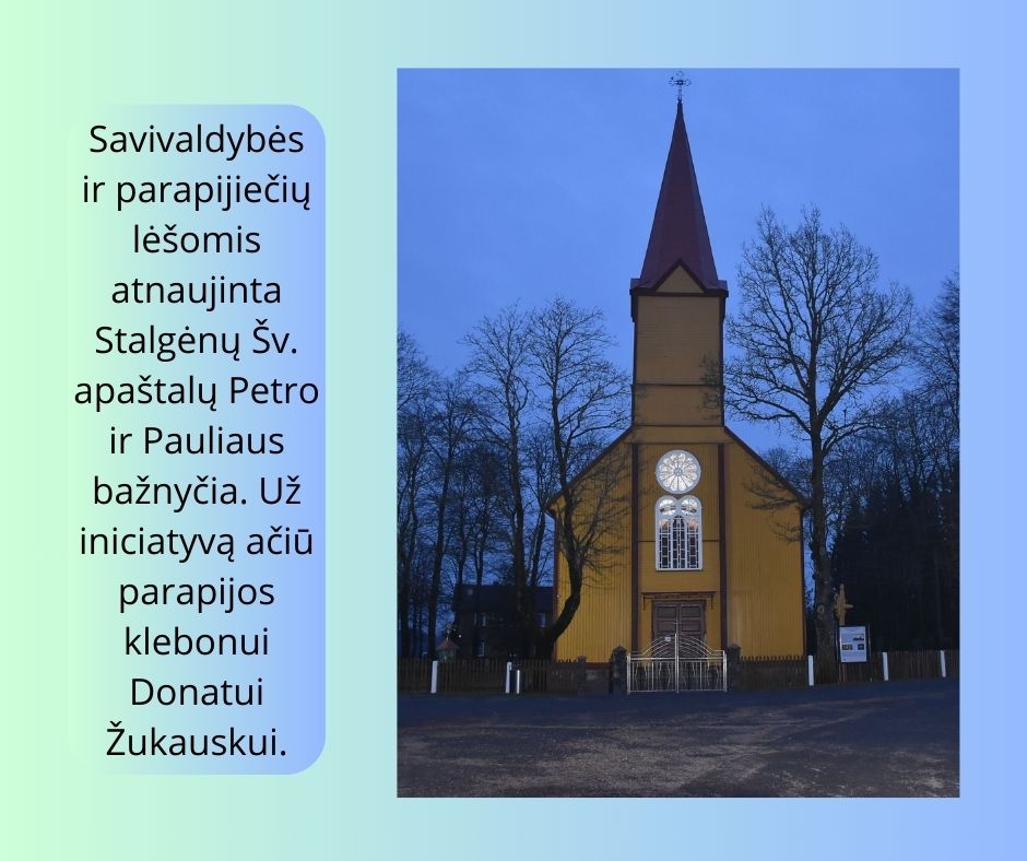 Sutvarkyta Stalgėnų bažnyčia