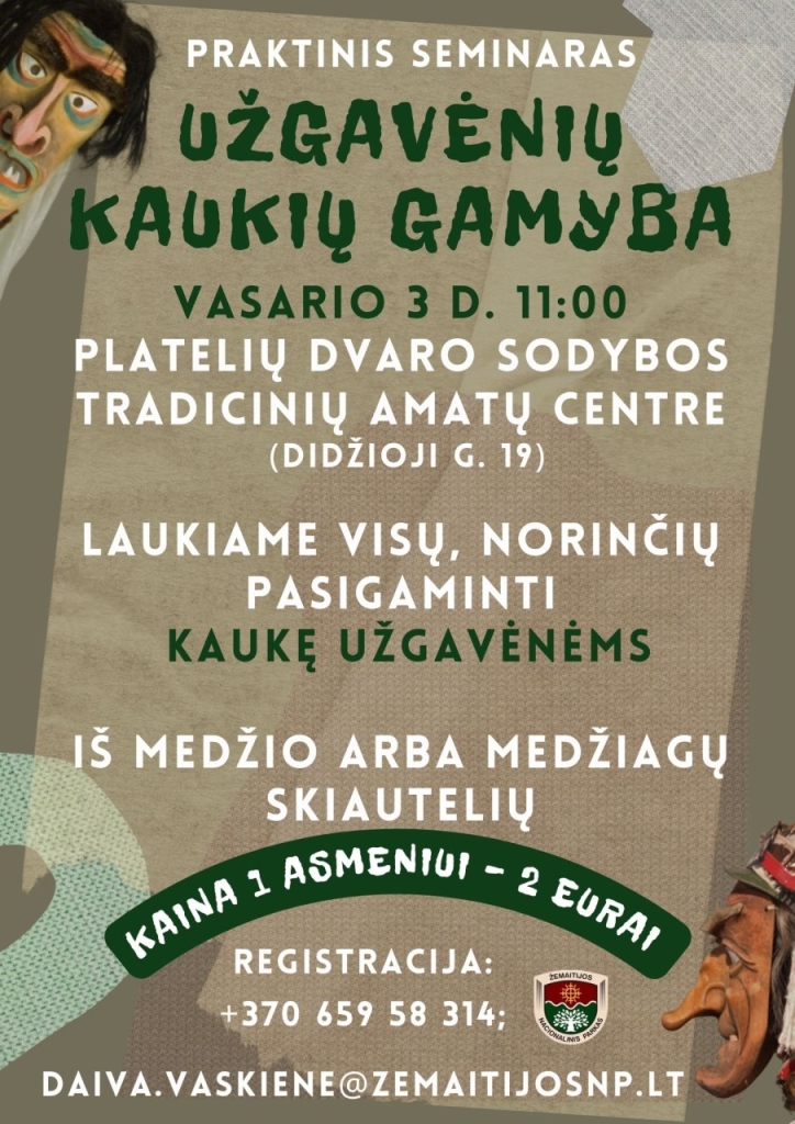 2024-02-03 Praktinis seminaras „Užgavėnių kaukių gamyba”