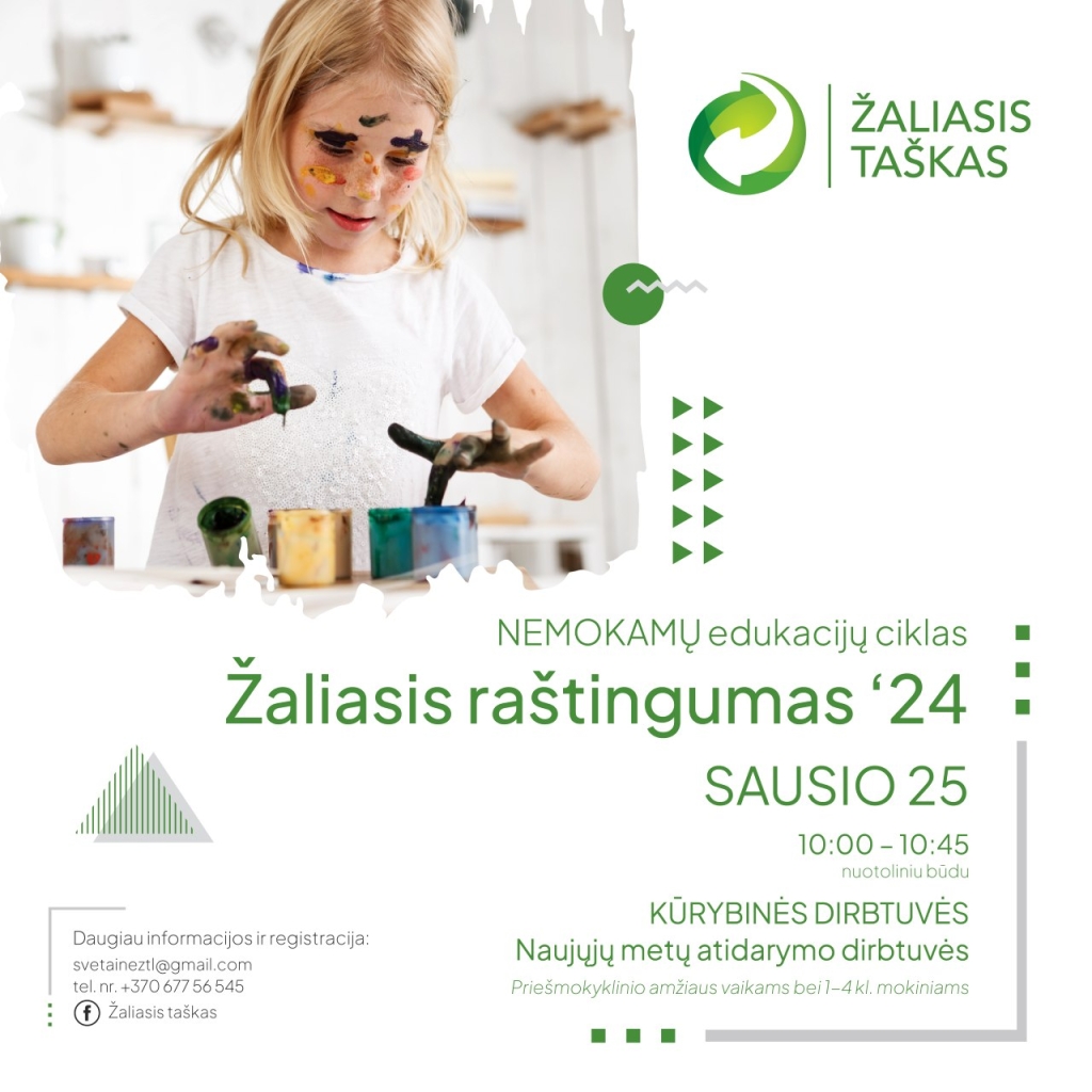 NEMOKAMŲ nuotolinių edukacijų ciklo „Žaliasis raštingumas“