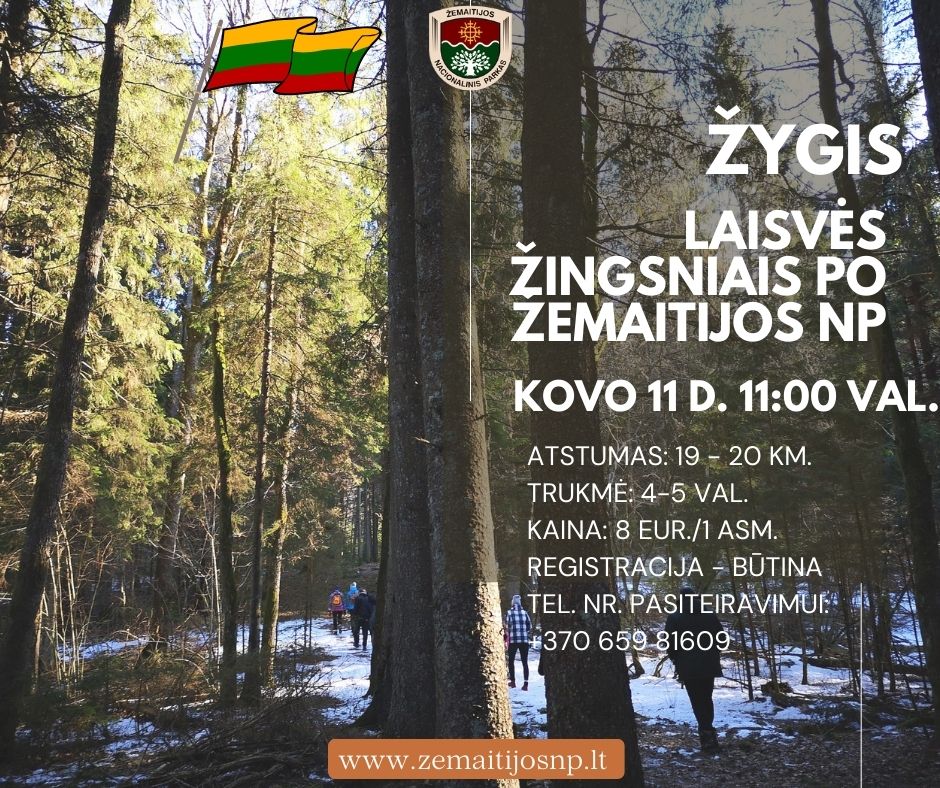 ietuvos nepriklausomybės atkūrimo diena, žygis „Laisvės žingsniais po Žemaitijos NP"