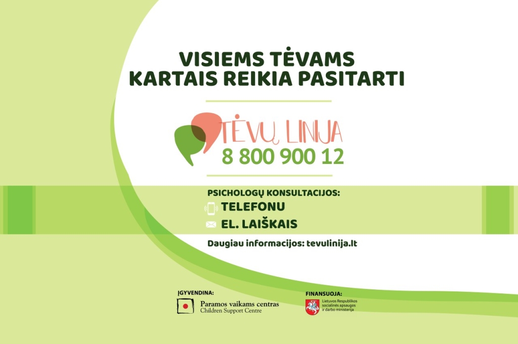 Tėvų linija, tel. 8 800 90012