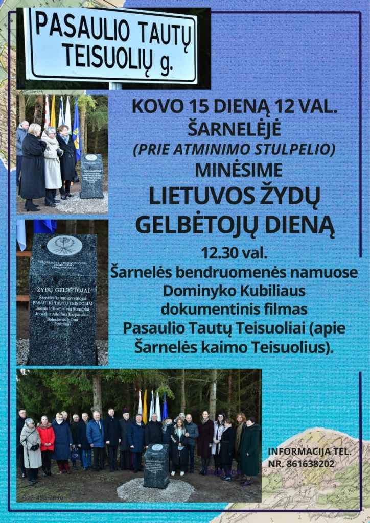 12 val. Šarnelėje filmas "Pasaulio tautų teisuoliai"