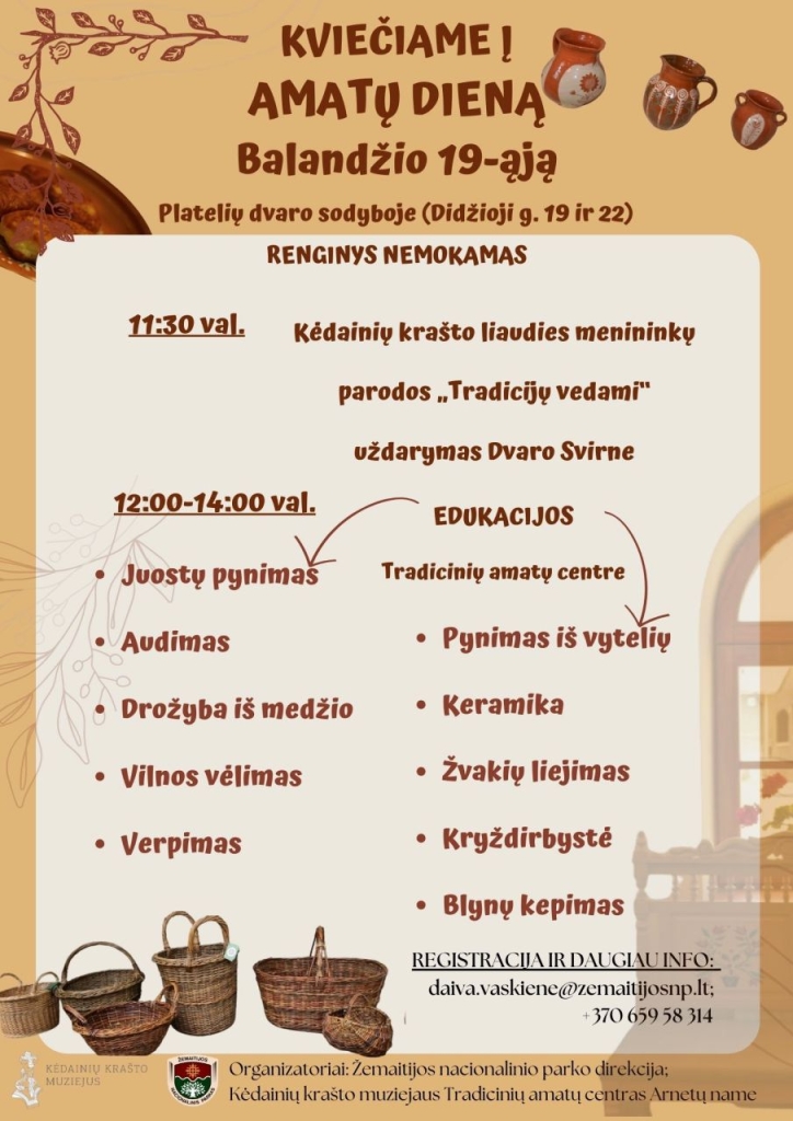 Amatu_diena: juostų pynimas, audimas, drožyba, vilnos vėlimas, verpimas
