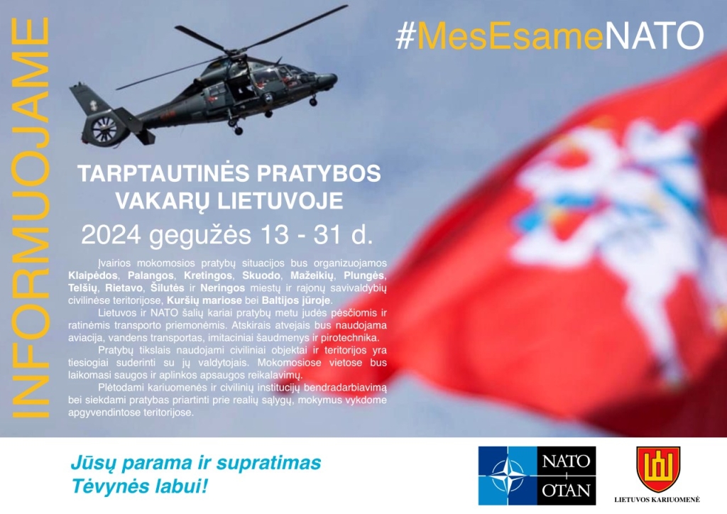 Visoje šalies teritorijoje vyks Lietuvos kariuomenės tarptautinės pratybos