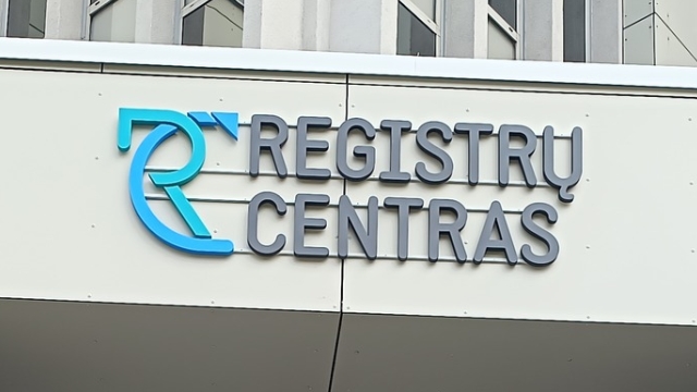 Registrų centras - užrašas ant pastato