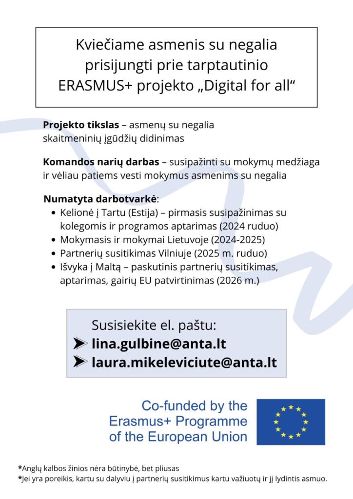 projektas „Digital for all“, informacija