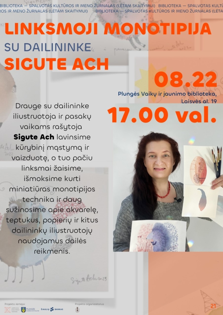 Linksmoji monotipija su dailininke Sigute Ach