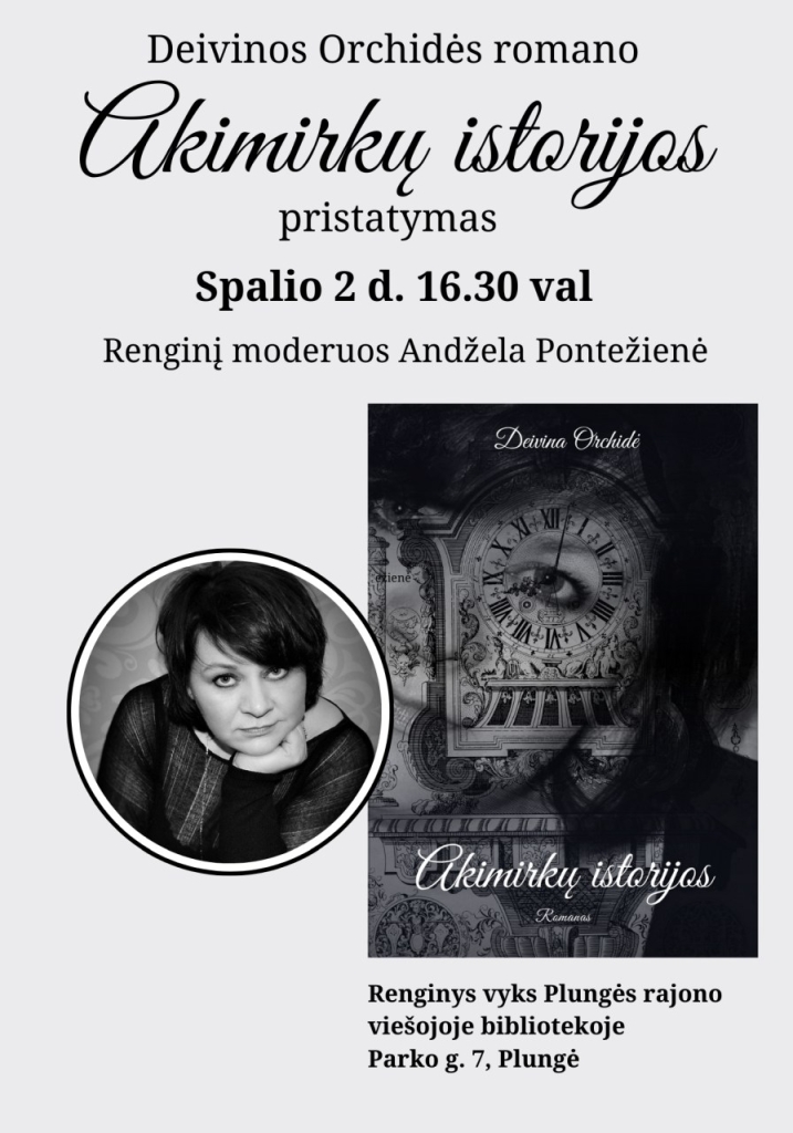 Deivinos Orchidės knyga "Akimirkų istorijos", pristatymas