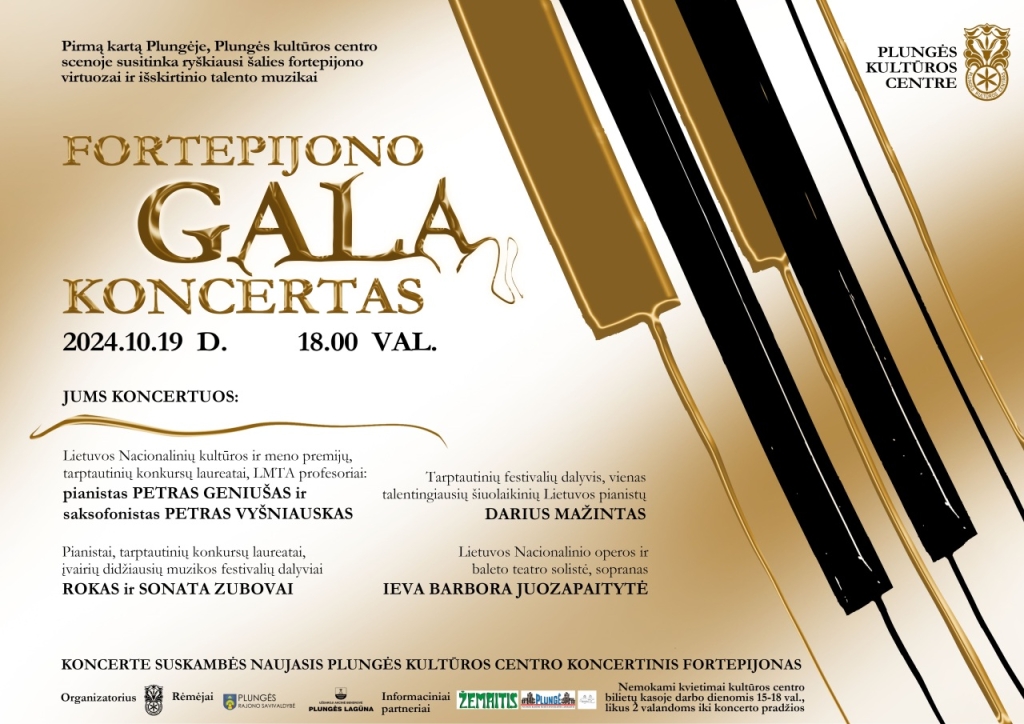 Pianistas, profesorius PETRAS GENIUŠAS, Saksofonistas, profesorius PETRAS VYŠNIAUSKAS, Pianistai ROKAS ir SONATA ZUBOVAI, Pianistas DARIUS MAŽINTAS, Operos solistė IEVA BARBORA JUOZAPAITYTĖ (sopranas)