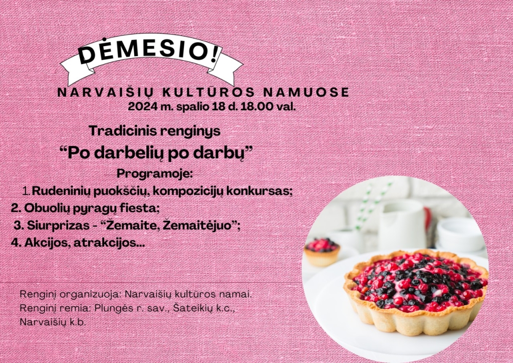 Rudeninių puokščių konkursas, obuolių pyragai, atrakcijos...