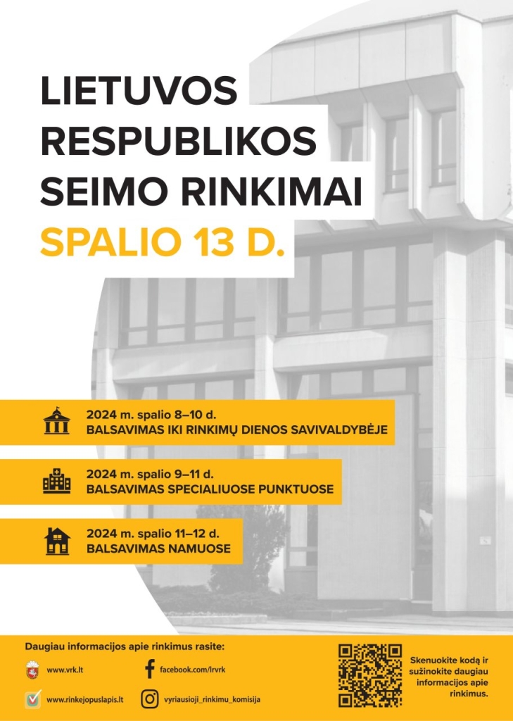 Kvietimas balsuoti Seimo rinkimuose