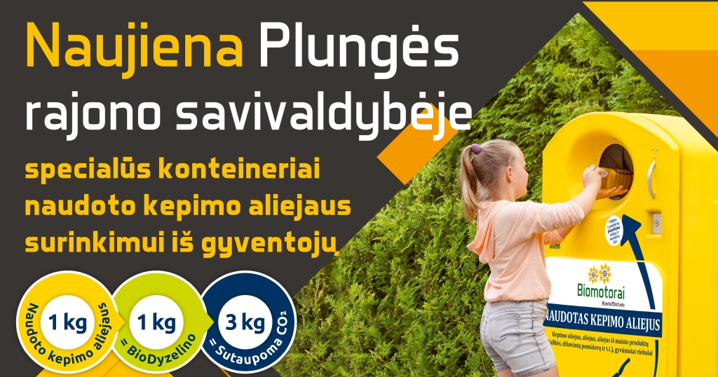 naudoto kepimo aliejaus surinkimas iš gyventojų