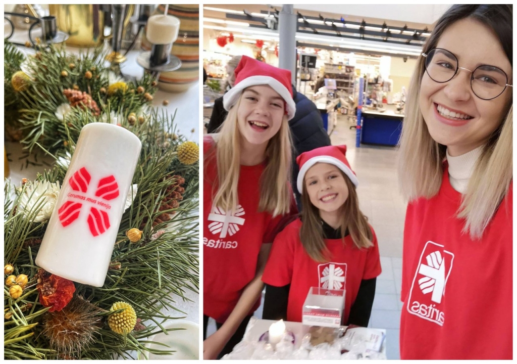 Caritas žvakutė ir savanorės