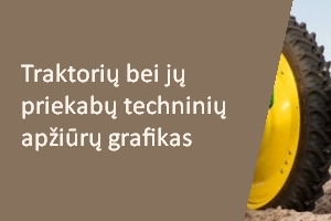 Traktorių bei jų priekabų techninių apžiūrų grafikas