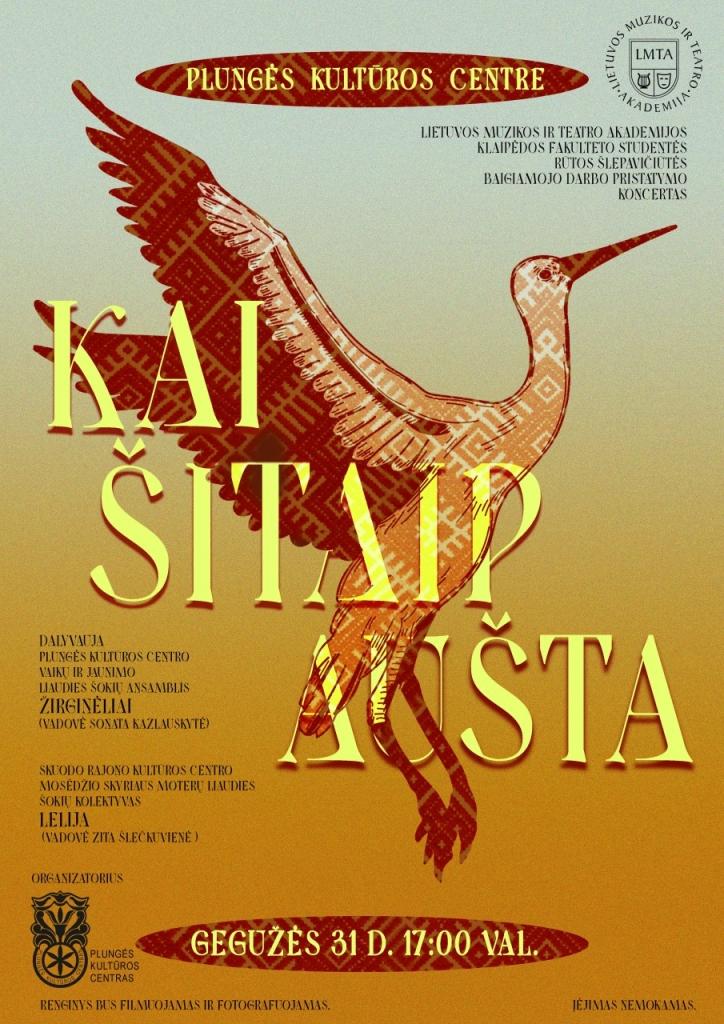 LMTA KF studentės Rūtos Šlepavičiūtės baigiamojo darbo pristatymo koncertas ,,Kai šitaip aušta”